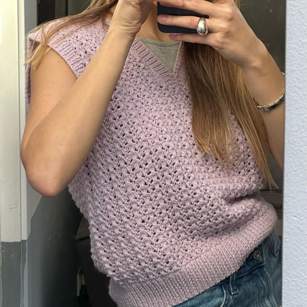 Vintage violet crochet vest